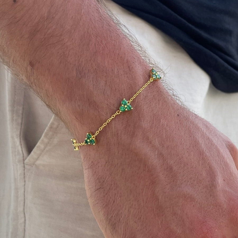 VORO® Pulsera Trébol Verde · Oro 18K