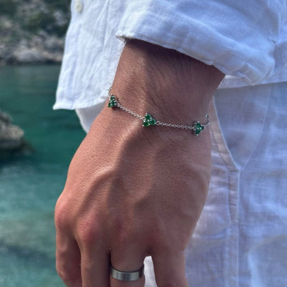 VORO® Pulsera Trébol Verde · Plata