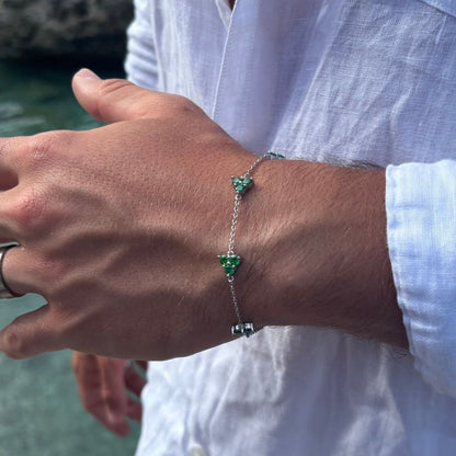 VORO® Pulsera Trébol Verde · Plata