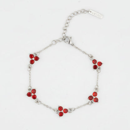 VORO® Pulsera Trébol Rojo · Plata