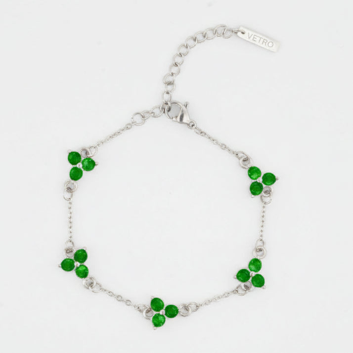 VORO® Pulsera Trébol Verde · Plata